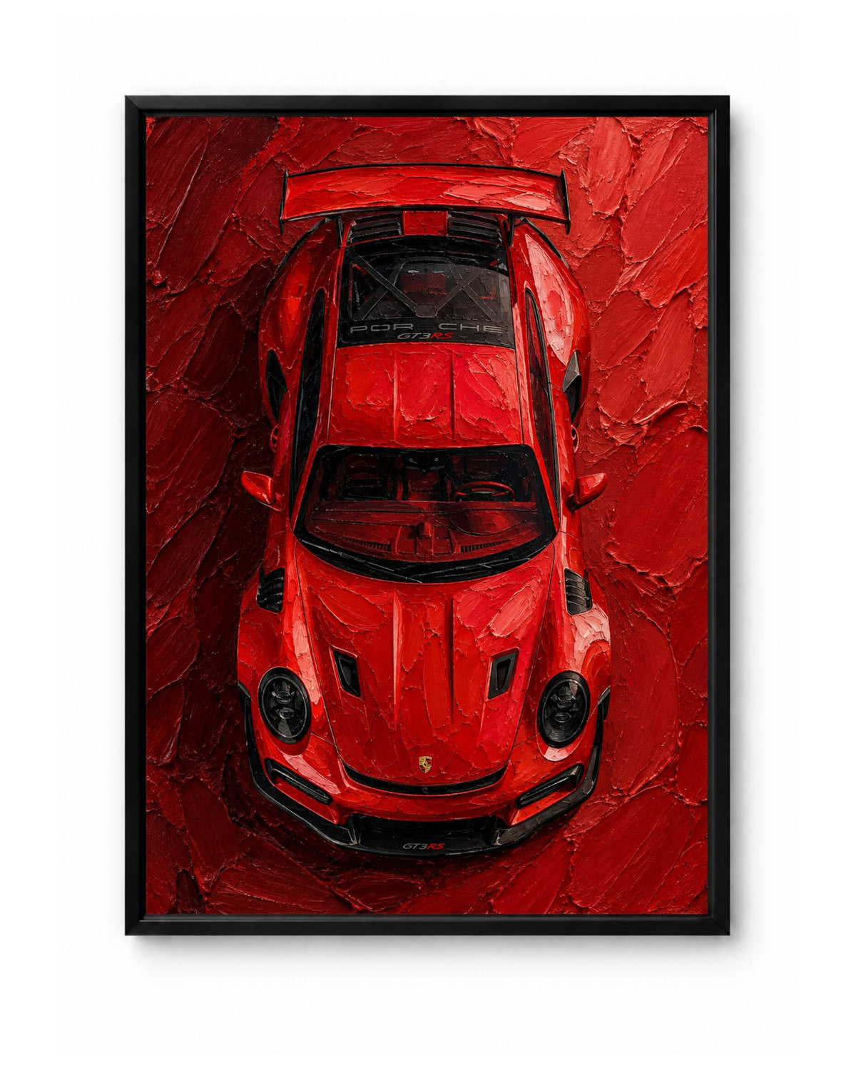 Top View – Porsche 911 vue du dessus rouge