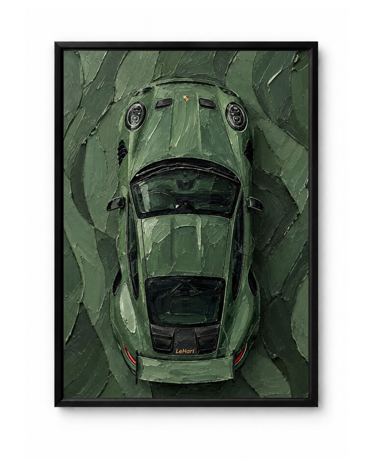 Top View – Porsche 911 vue du dessus vert