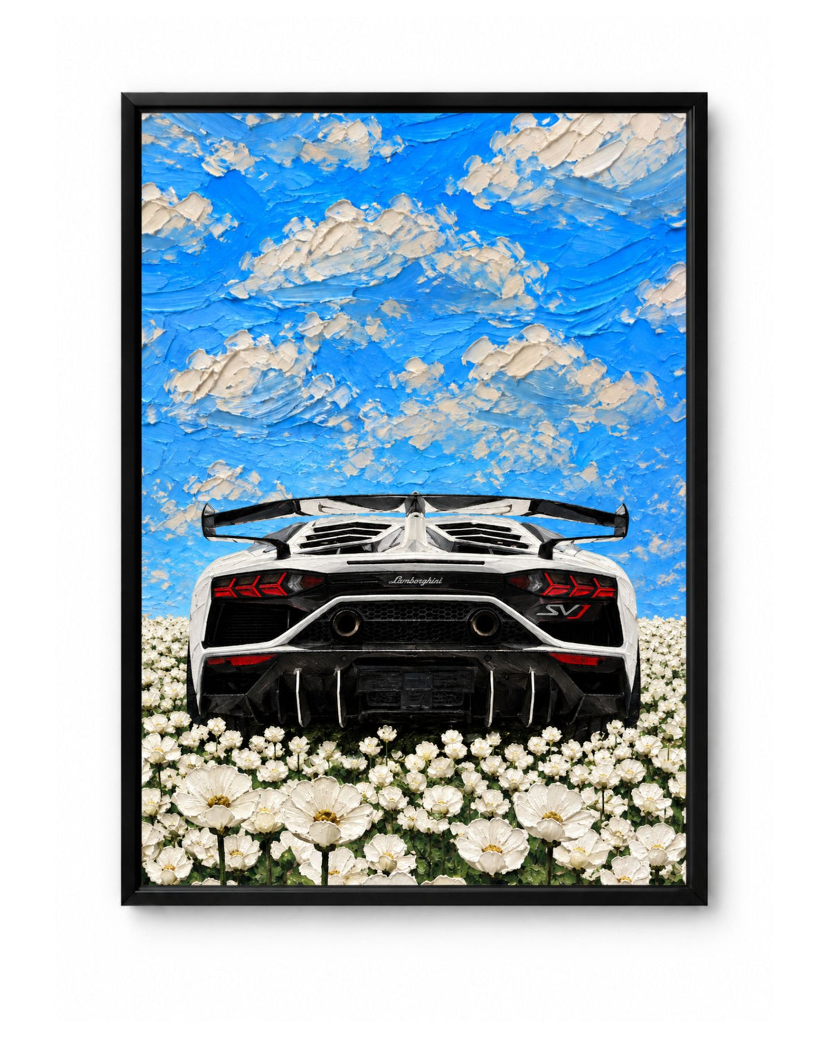 Flower Bull – Lamborghini Aventador SVJ blanc
